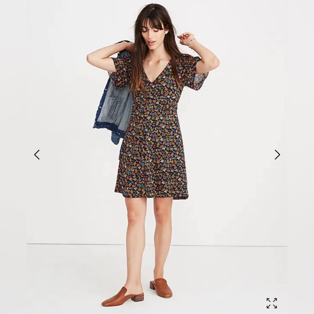 Madewell cross-front mini dress in garden party
